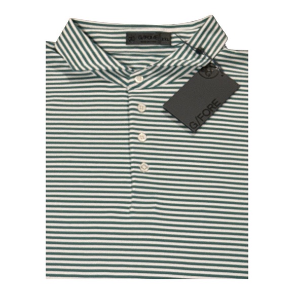 G/FORE Feeder Stripe Modern Spread Collar Tech Pique Men’s Golf Polo Stretch XXL - Picture 1 of 9